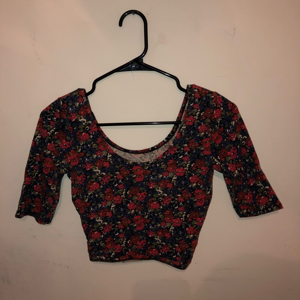 Floral off the shoulder crop top